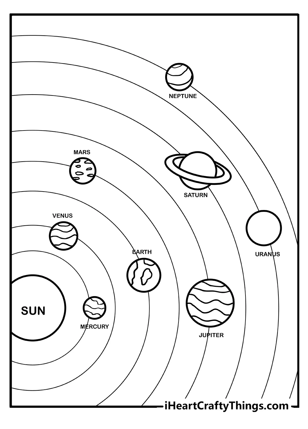 Solar system and coloring pages