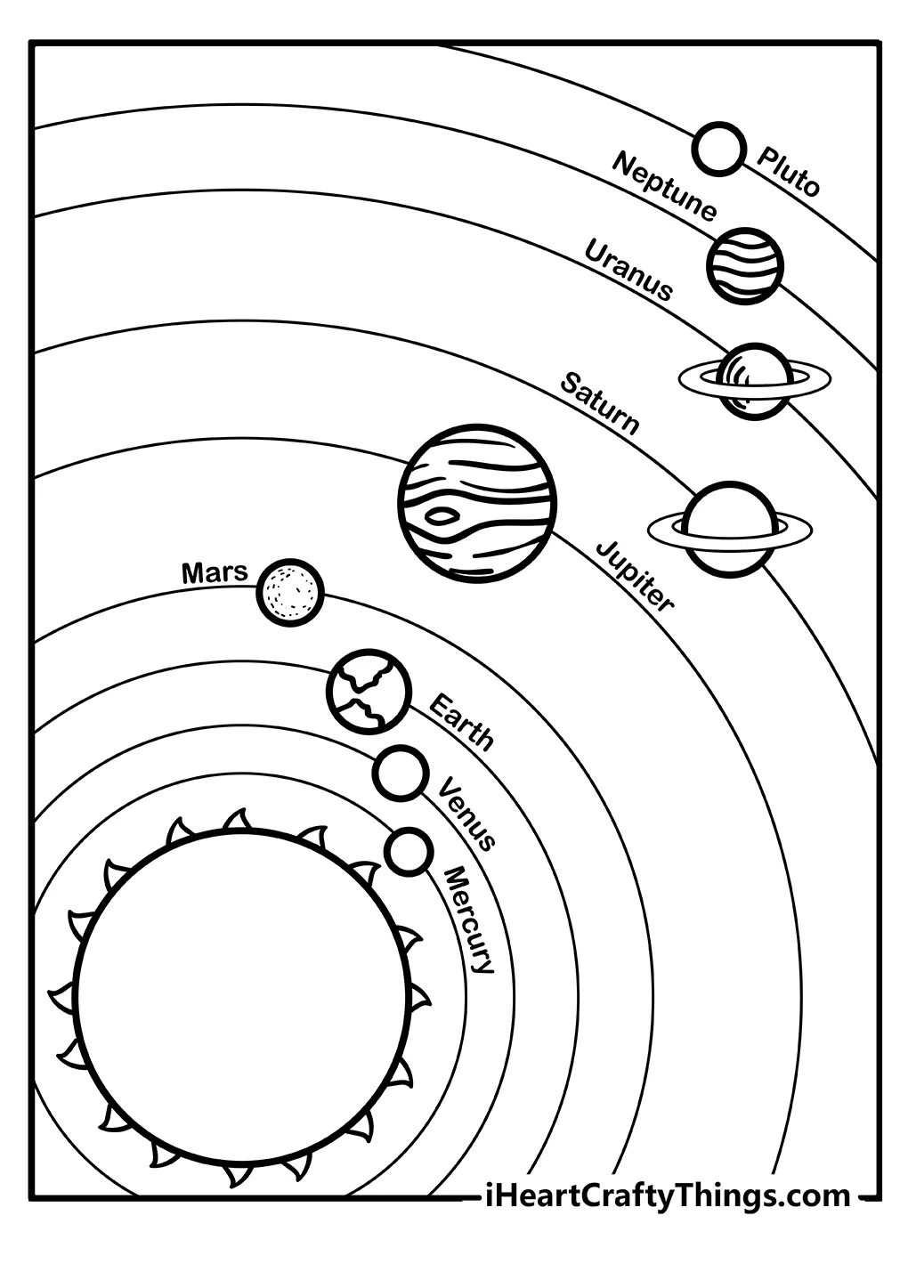 Solar system and coloring pages
