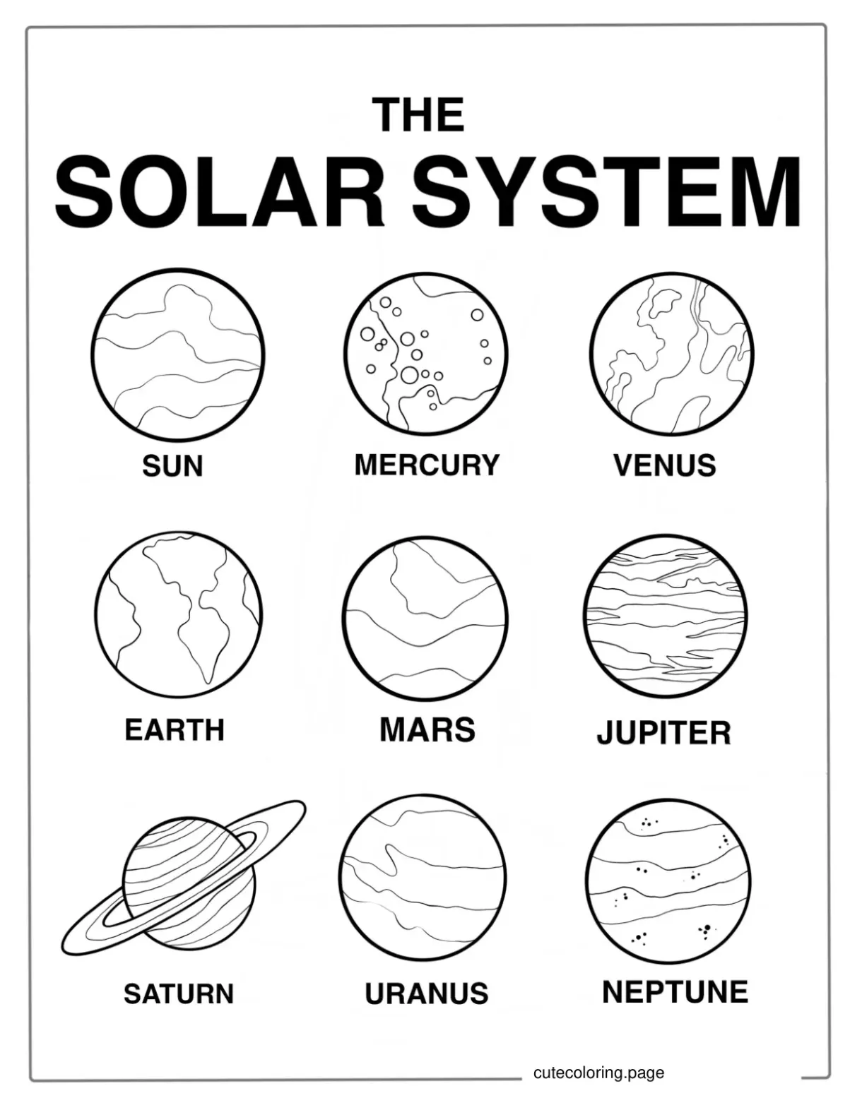 Solar system coloring pages 20+ free printable coloring pages cute