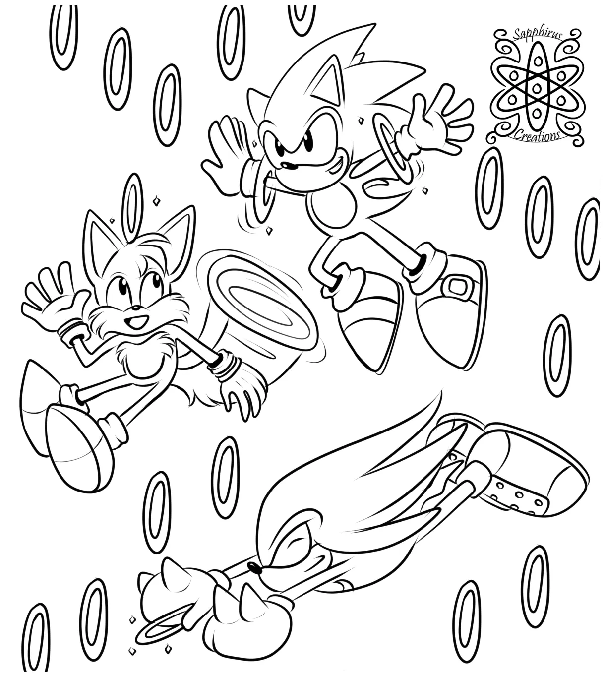 Sonic The Hedgehog Rings Coloring Pages : Wip Manic Sapphirus Weasyl