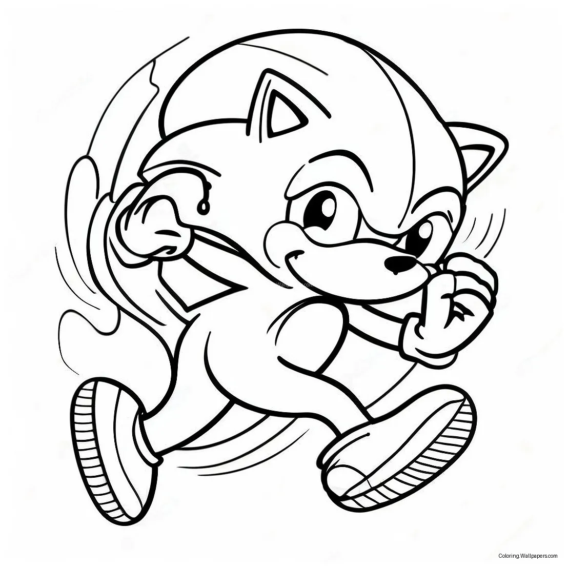 Sonic the hedgehog running fast coloring page 5331-4240
