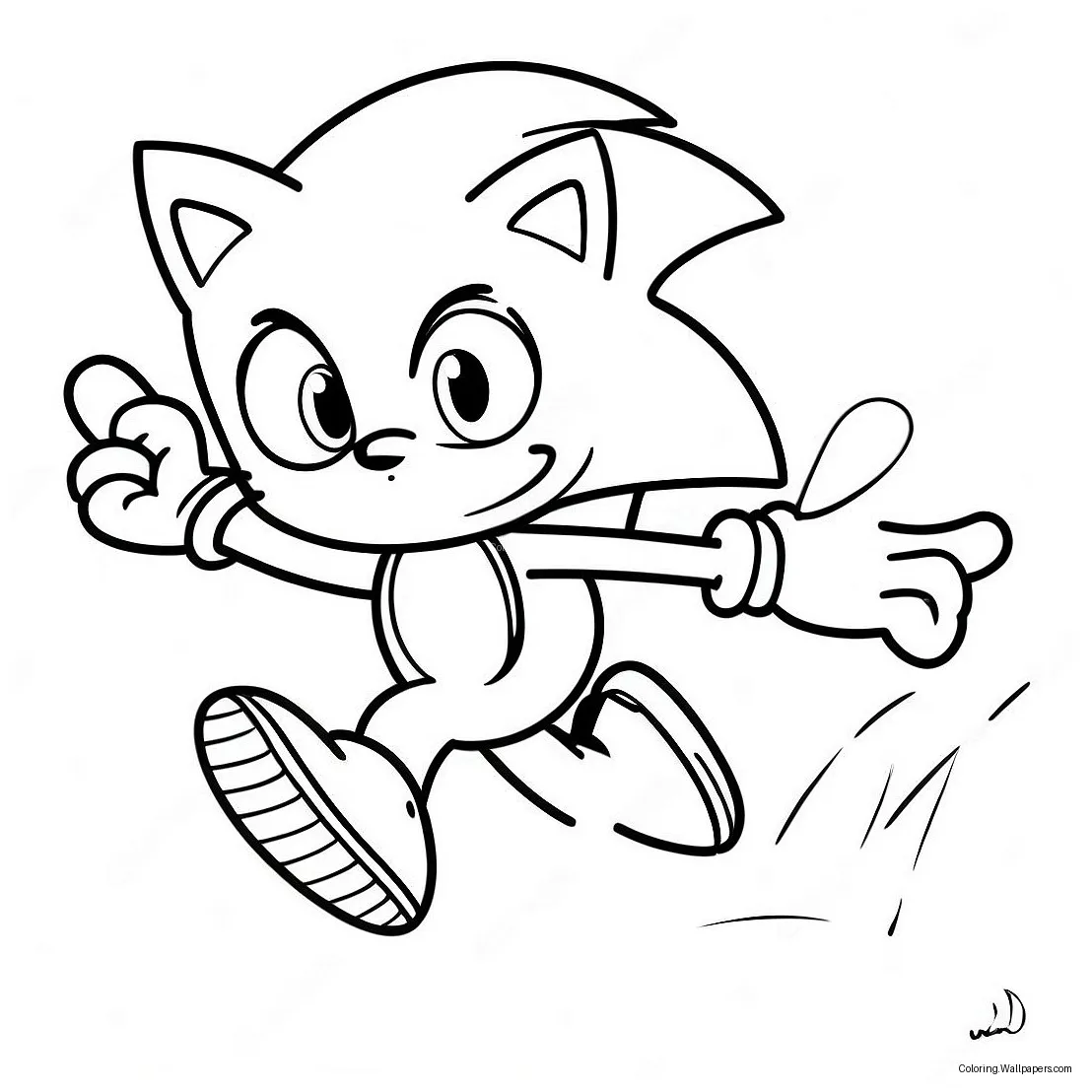 Sonic the hedgehog running fast coloring page 3961-3156