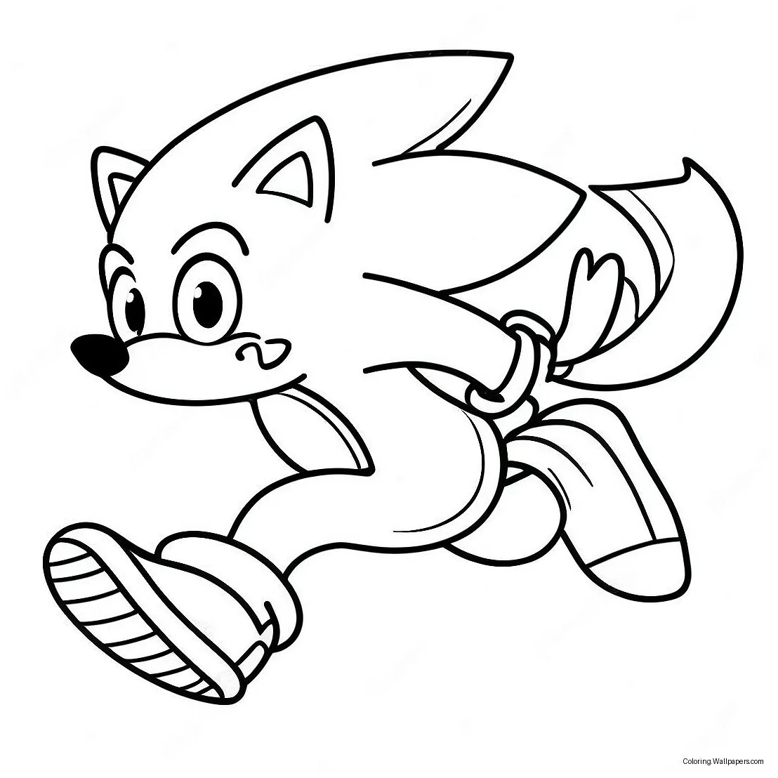 Sonic the hedgehog running fast coloring page 5331-4238