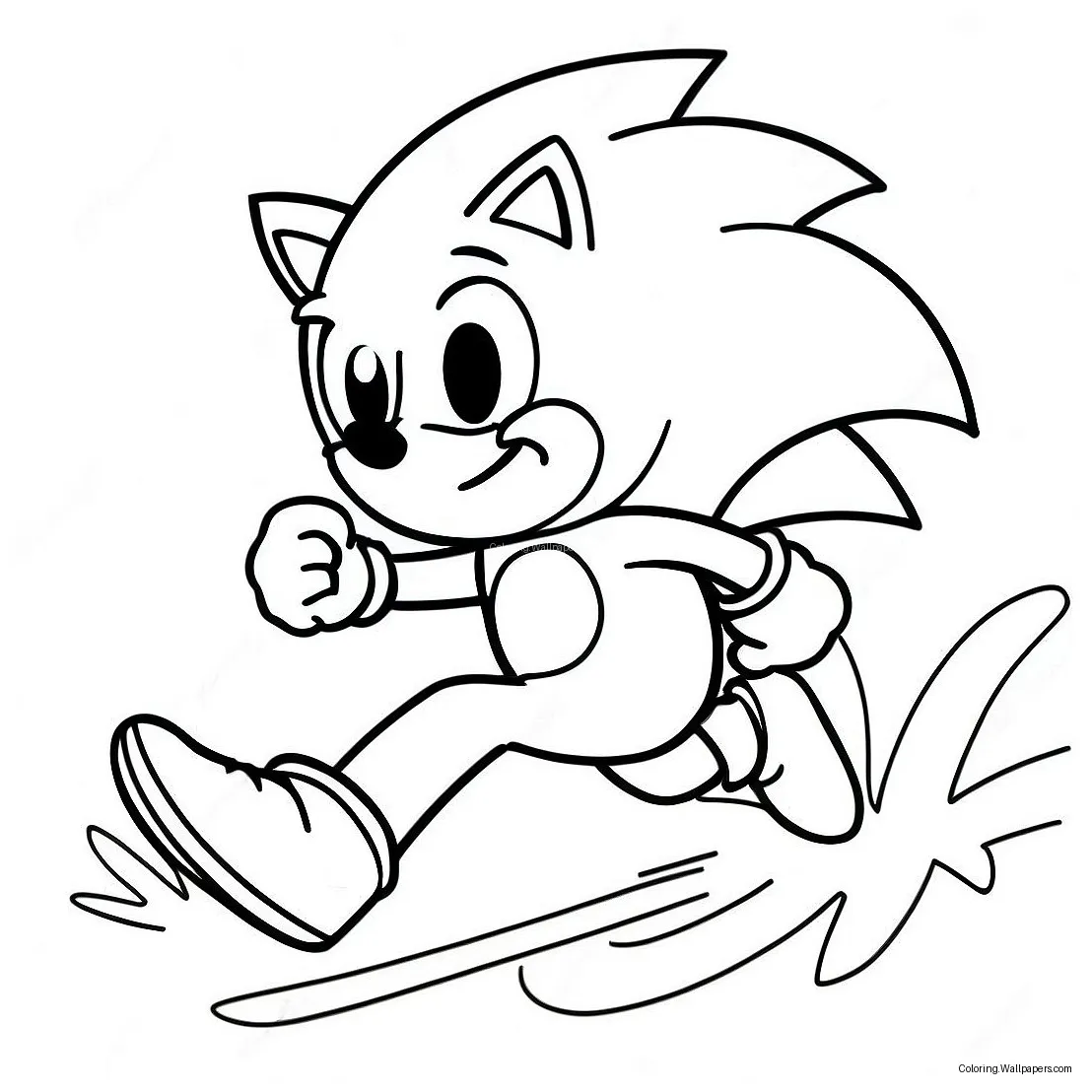 Sonic the hedgehog running fast coloring page 3961-3154