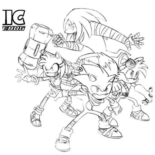 Sonic Characters Team Coloring Pages