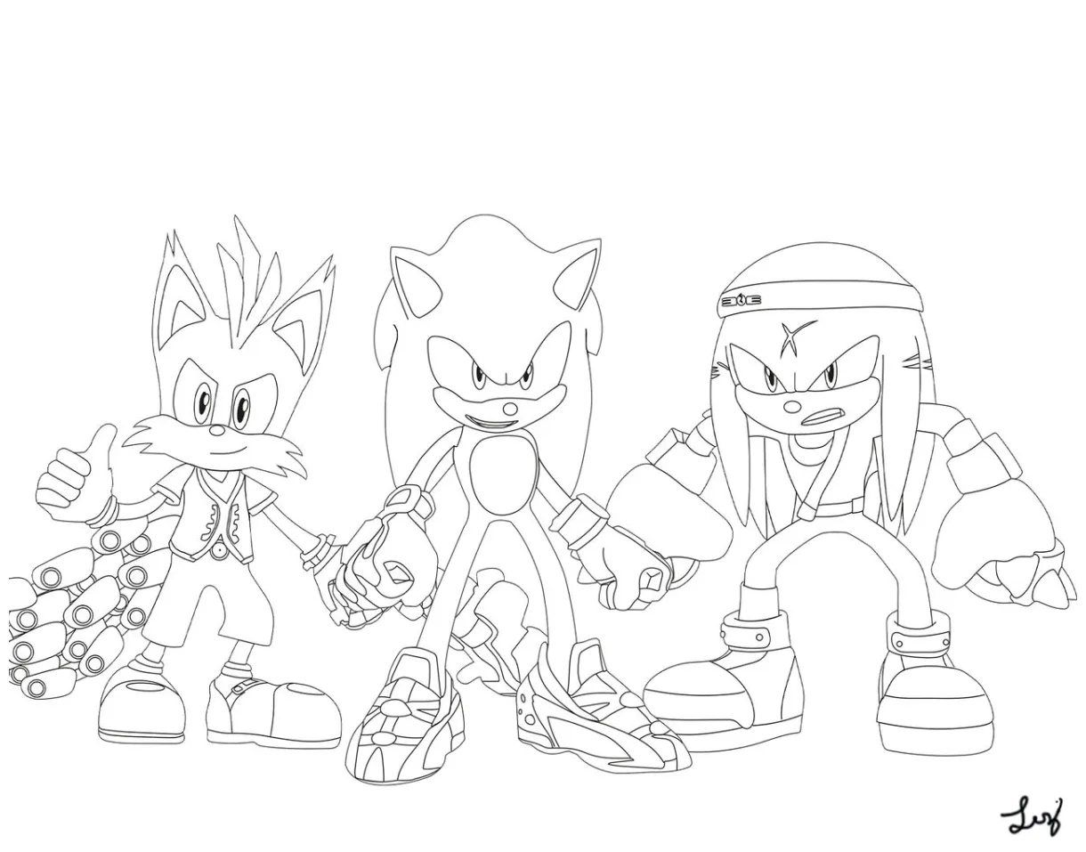 The Sonic Team Coloring Page Printable