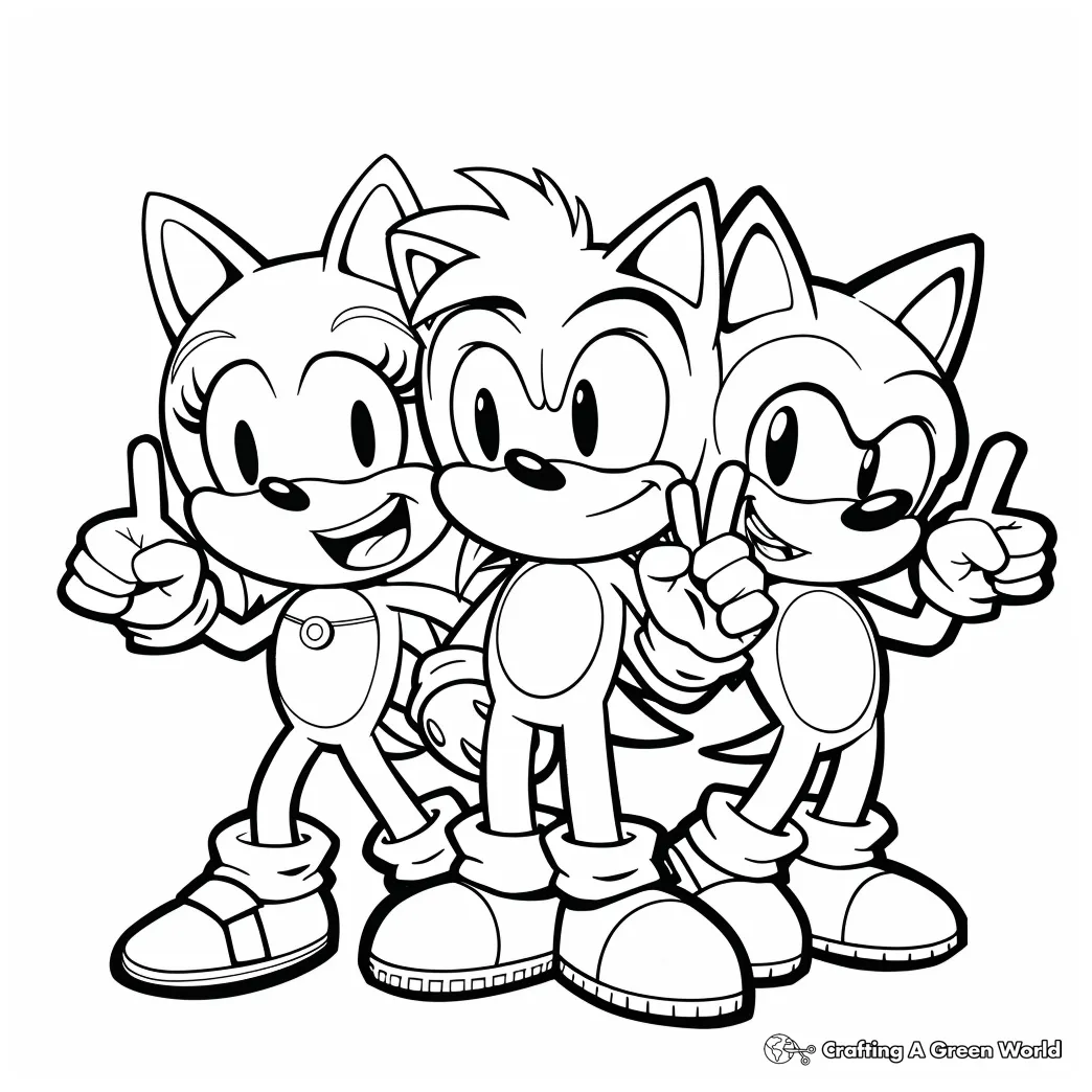 The Sonic Team Coloring Page Printable