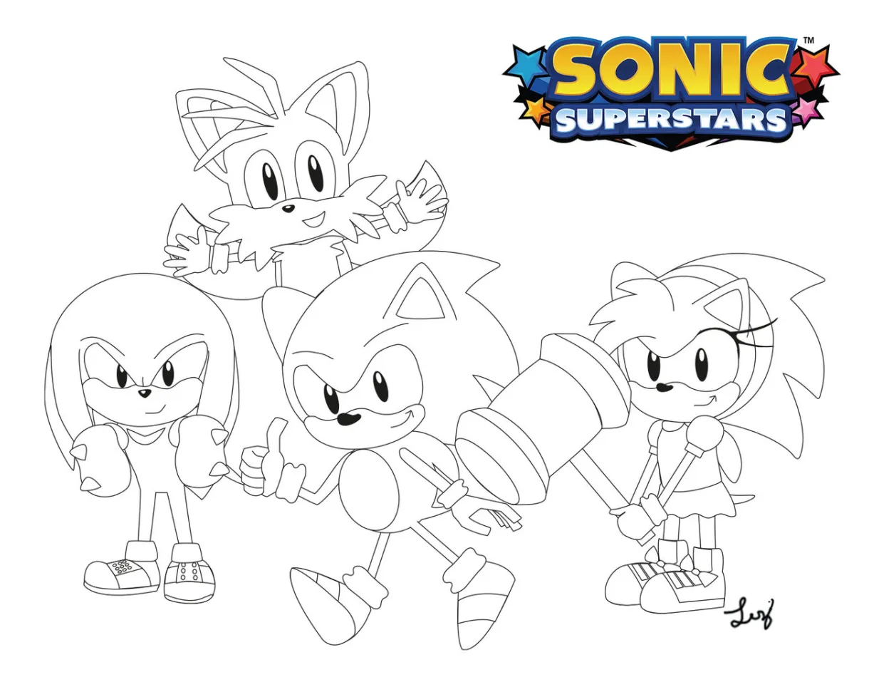 The Sonic Team Coloring Page Printable