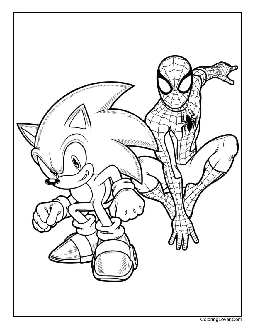 The Sonic Team Coloring Page Printable