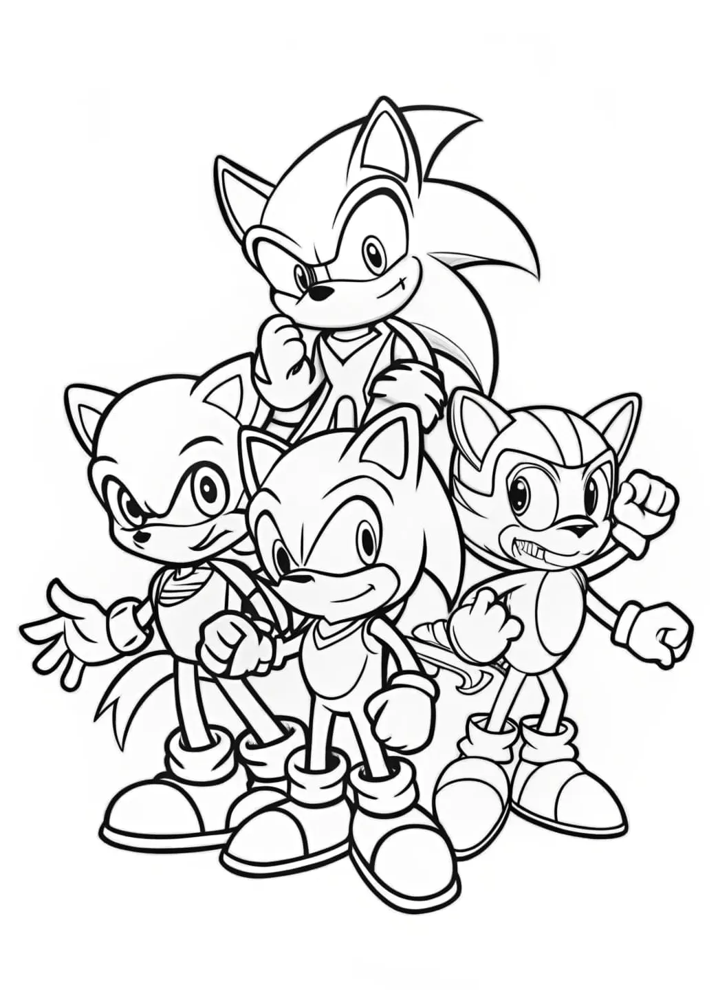 Sonic Team-Up Coloring Page - Free Printable