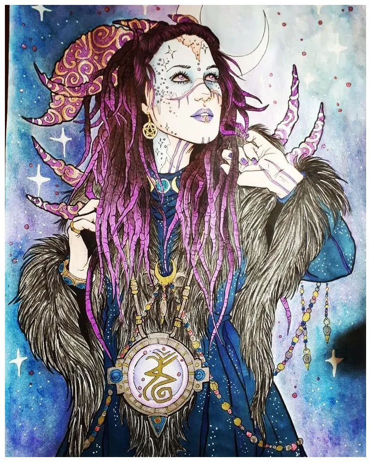 Enchanting Sorcerers and Sorceress Coloring Page