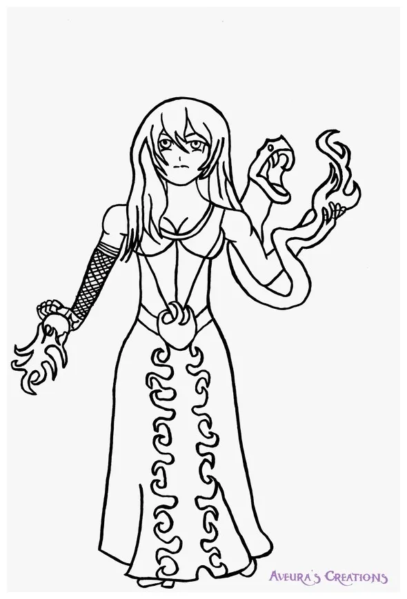 Sorceress Coloring Page Coloring Pages