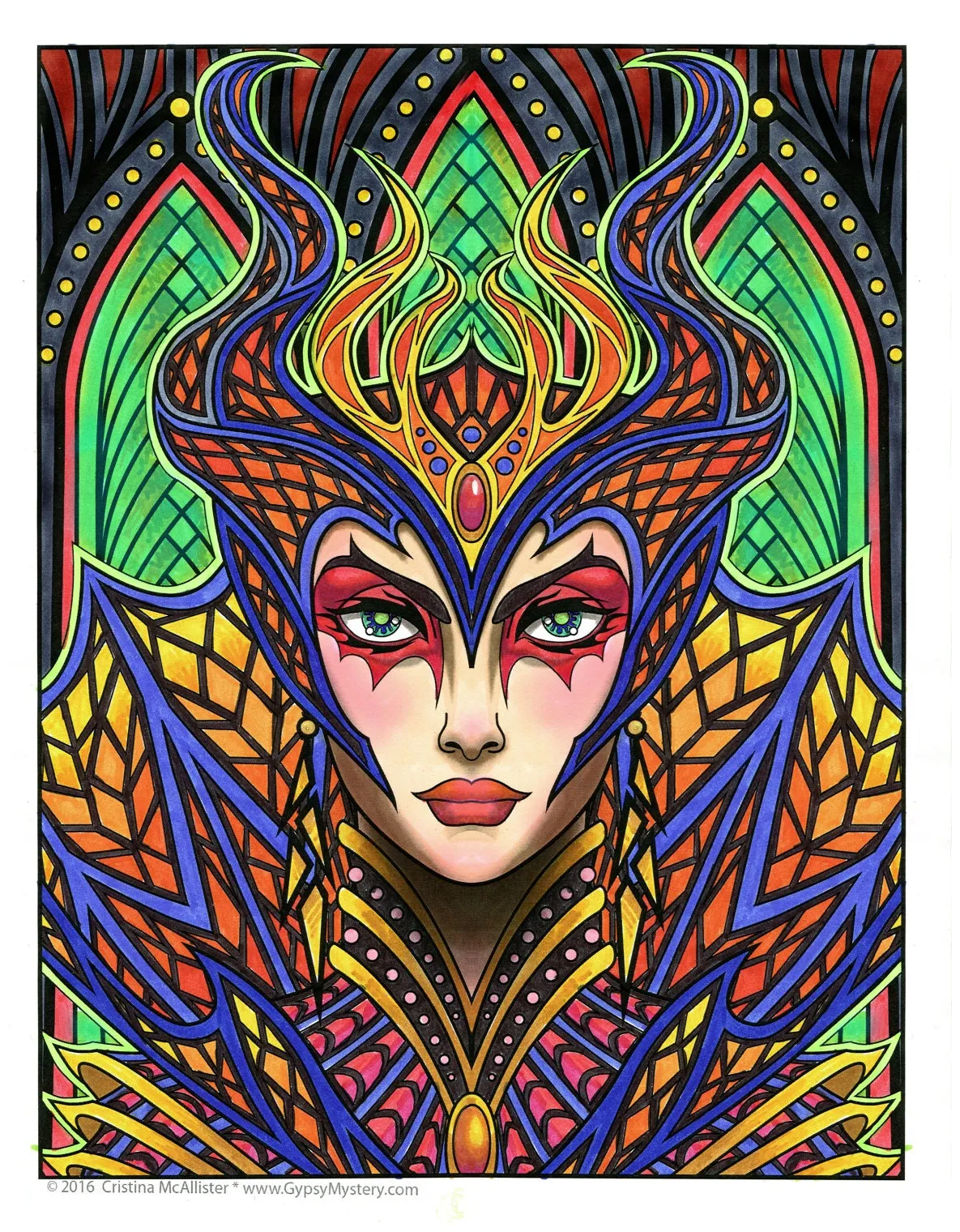 Single Coloring Page Wicked Sorceress From the Magical Beauties
