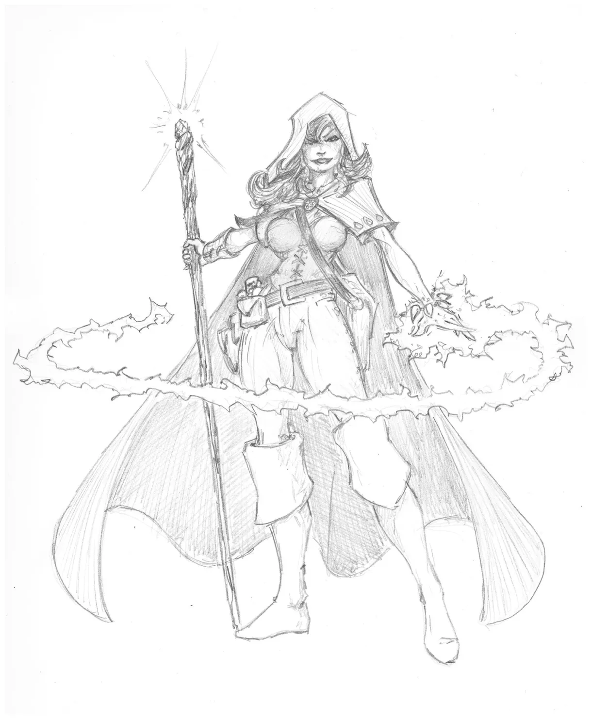 Sorceress Coloring Page Coloring Pages