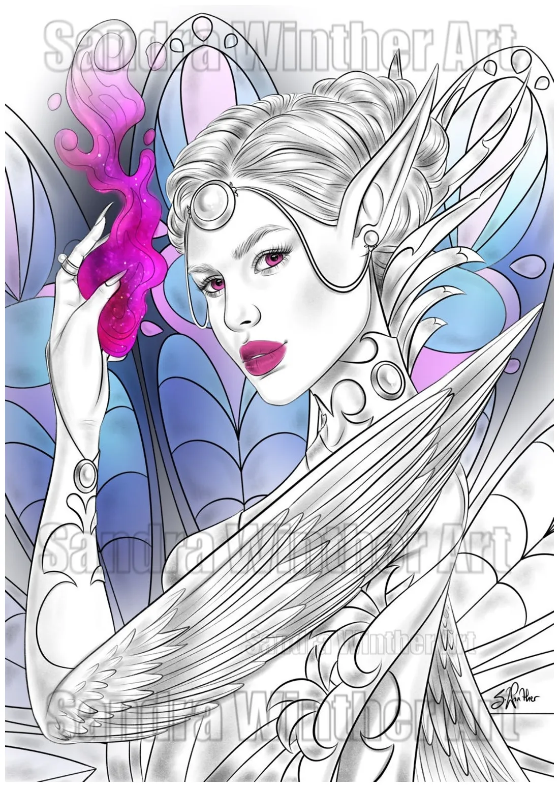 Sorceress - Printable Digital Coloring Page - Etsy