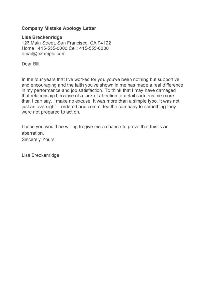 How to write an apology letter to your boss for mistake design talk