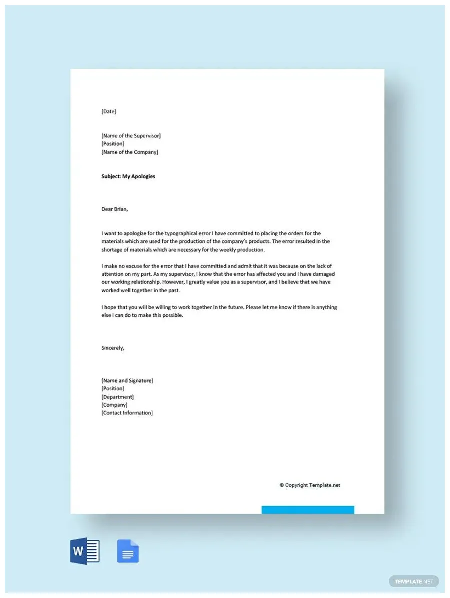Apology letter templates apology undertaking templatelab