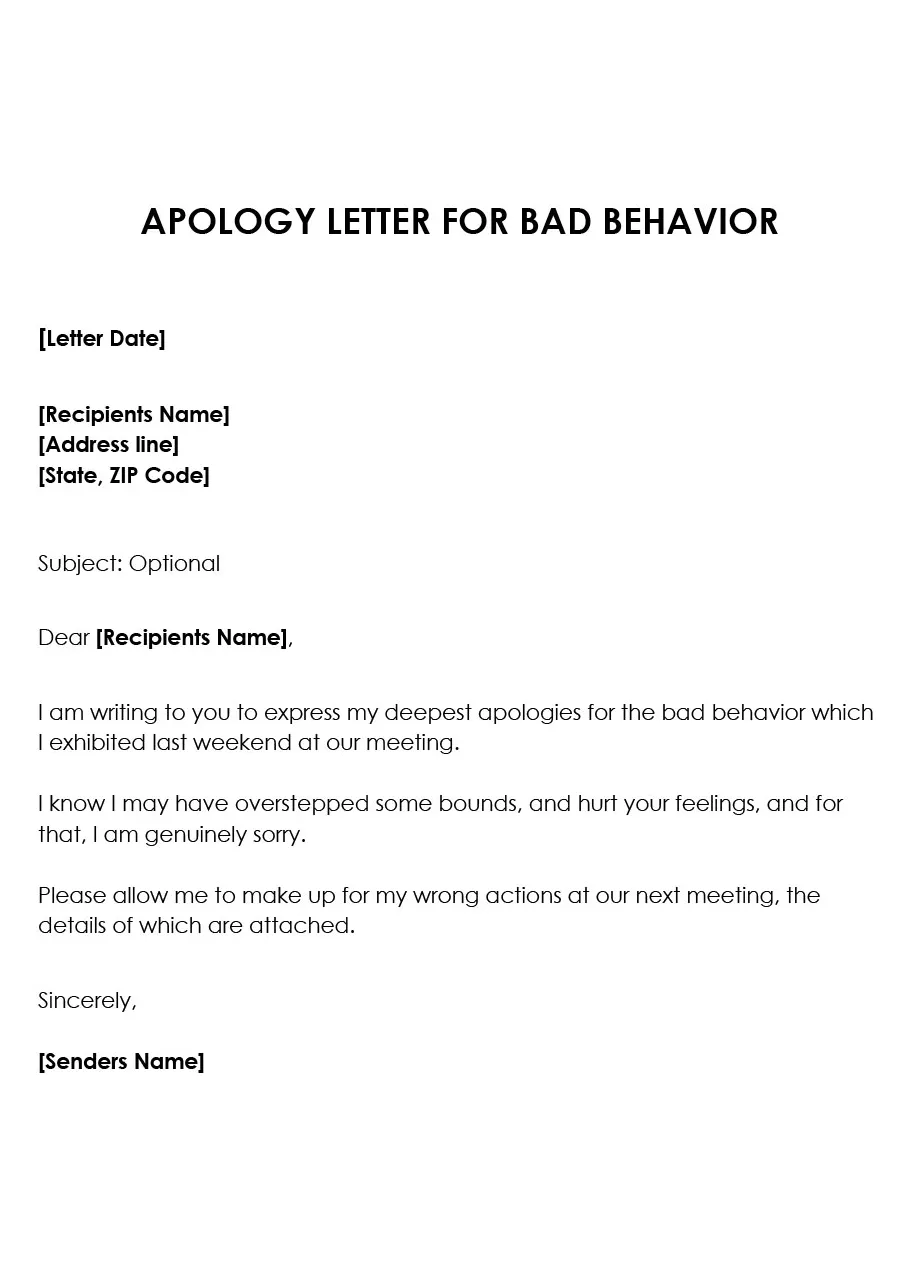Sample letter of apology printable coloring page