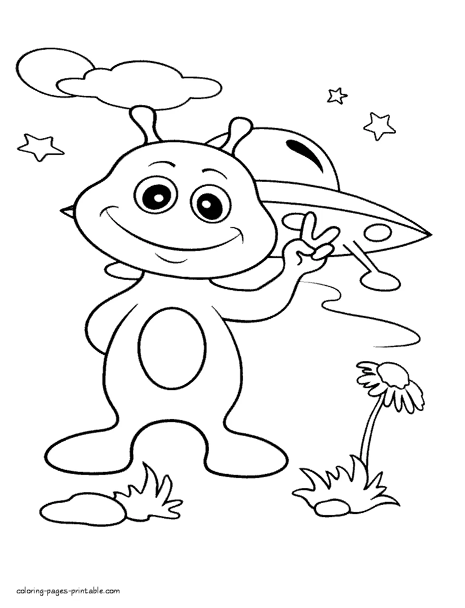 Space color pages coloring home