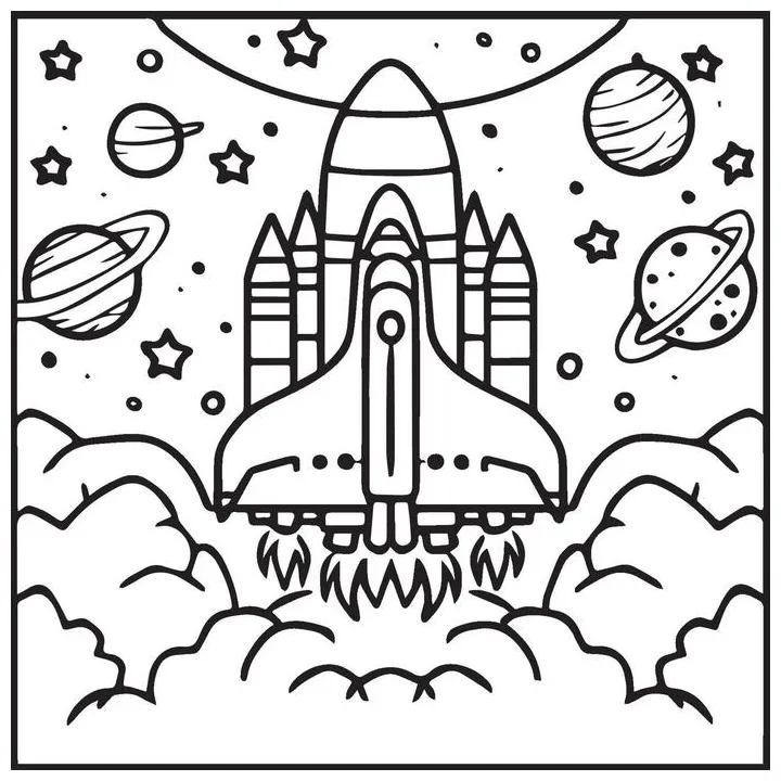 Page 4 space coloring page vector art, icons, and graphics for free