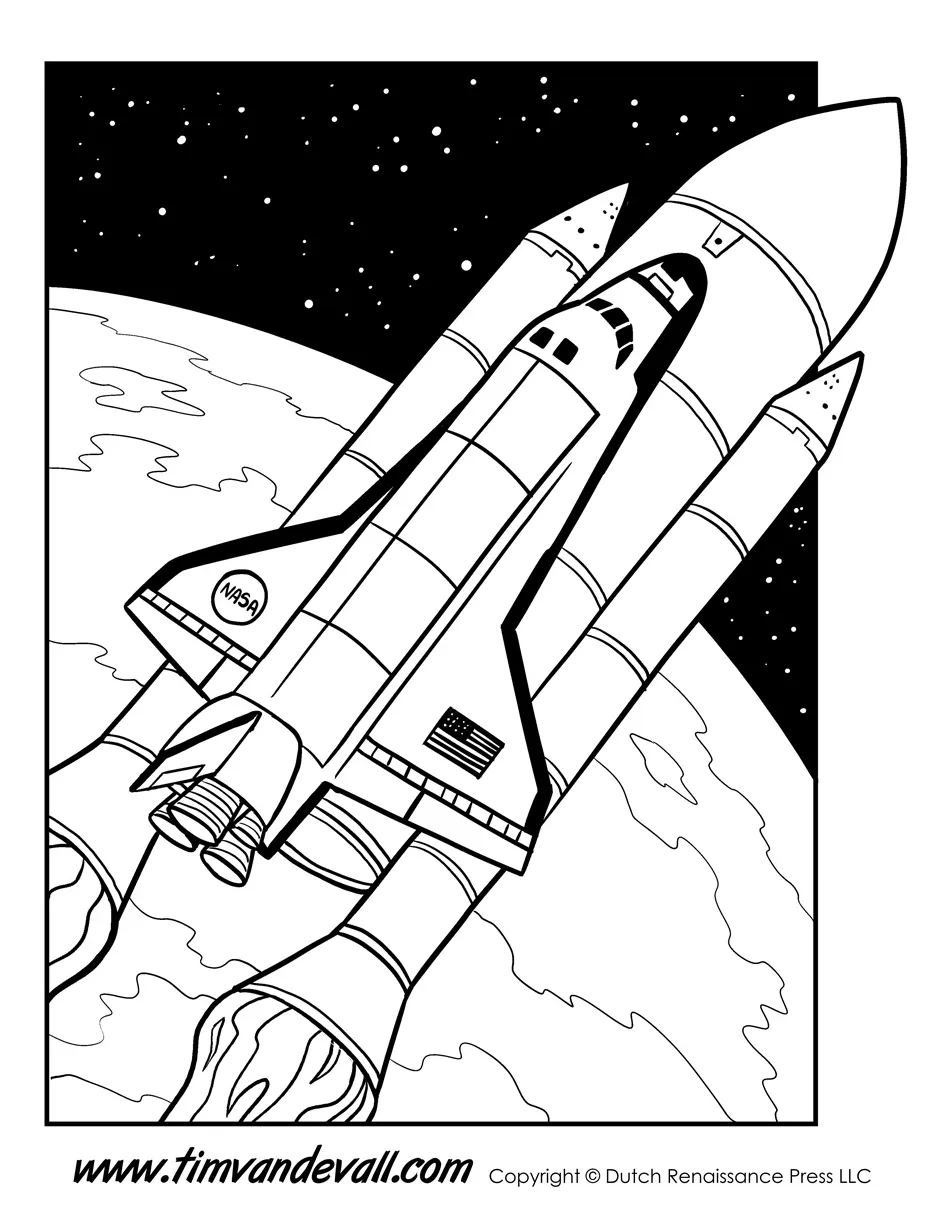 Space-shuttle-coloring-page tim's printables