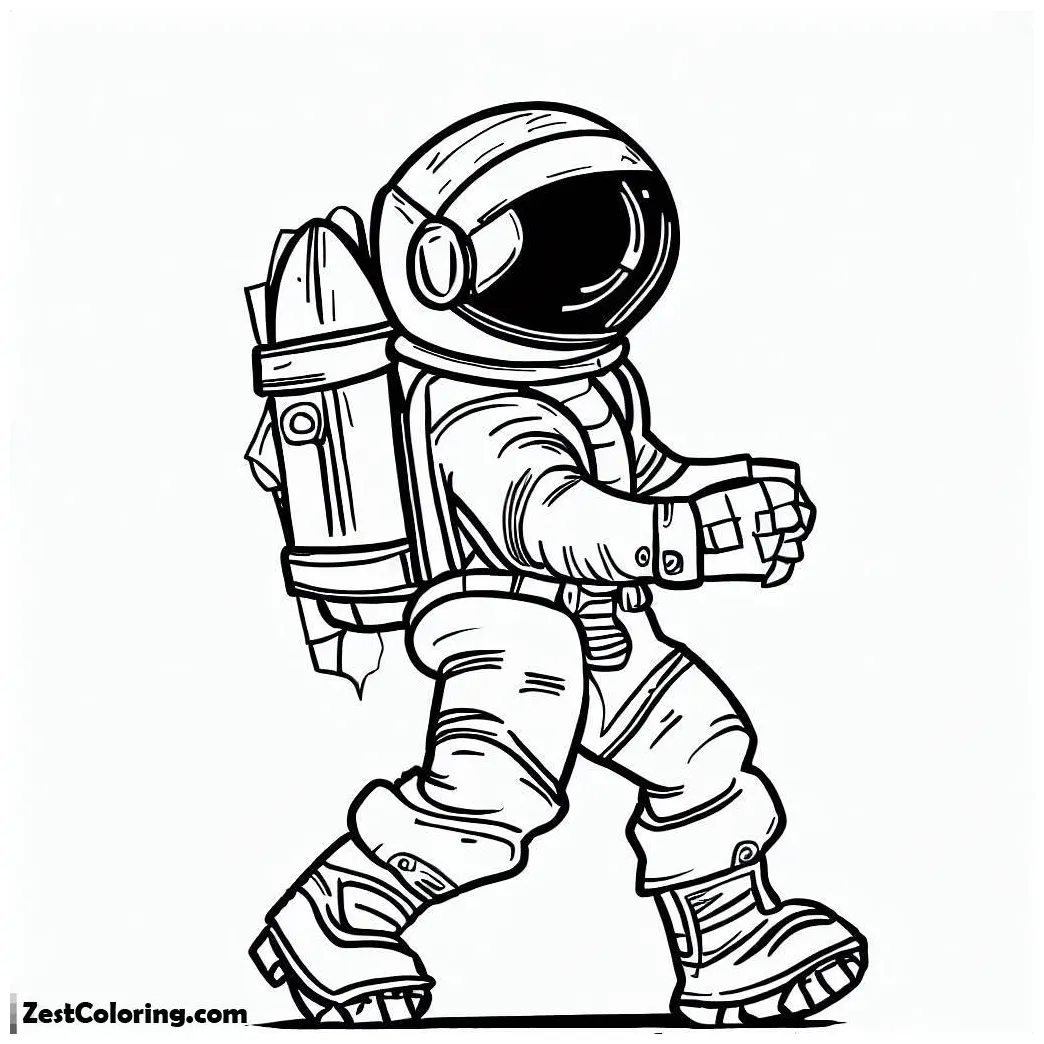An astronaut on his space suit 3 coloring page coloring for kids