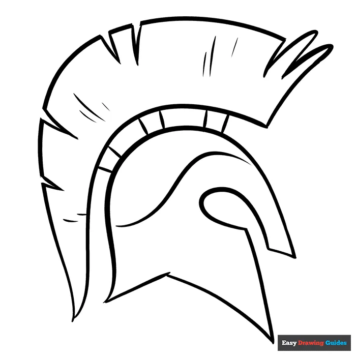 Spartan helmet coloring page easy drawing guides