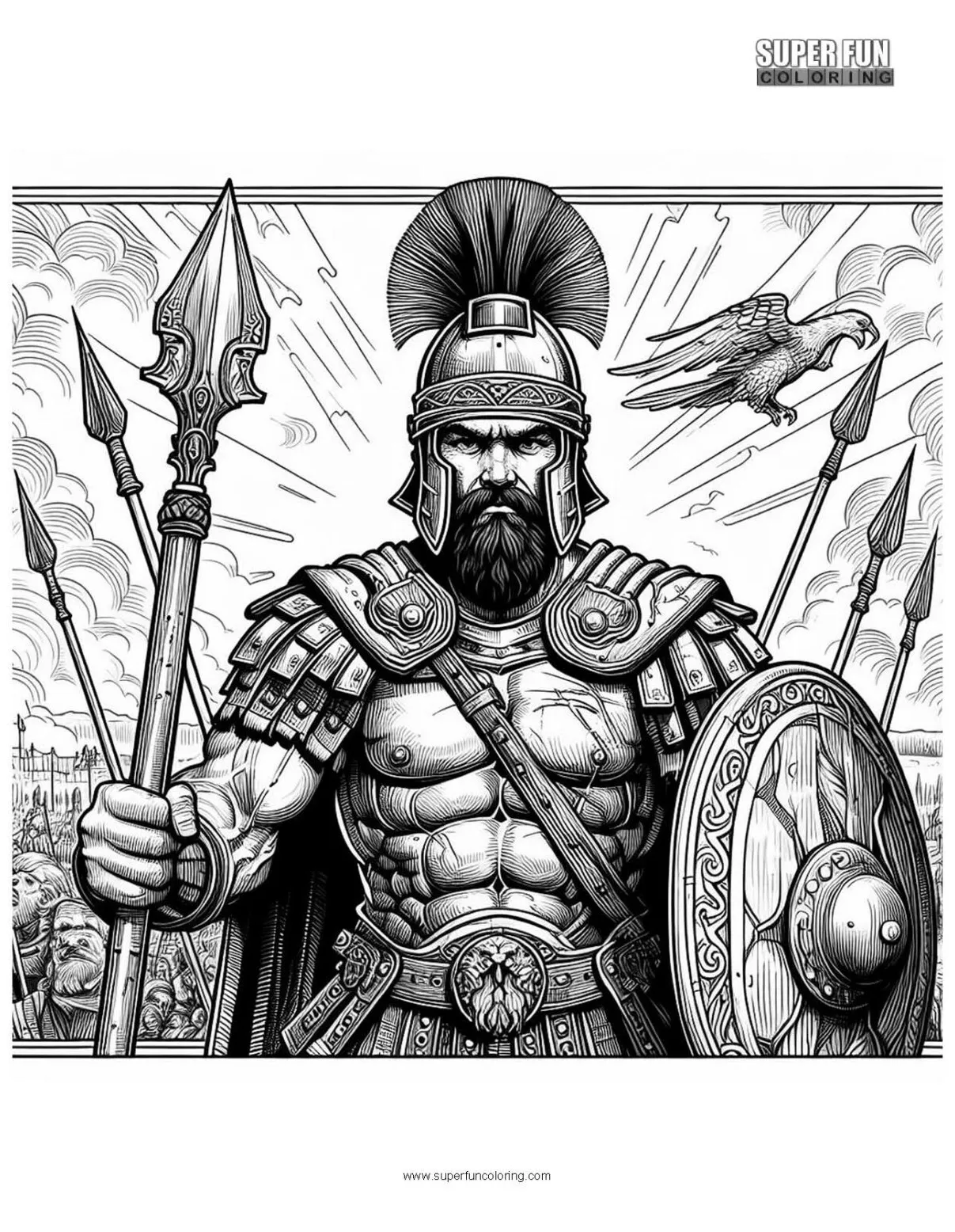 Spartan warrior coloring page super fun coloring