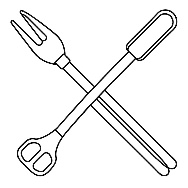 Tongs coloring page outline coloring book page line art drawing