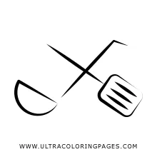 Spatula And Ladle Coloring Pages For Kids - Free Spatula And Ladle