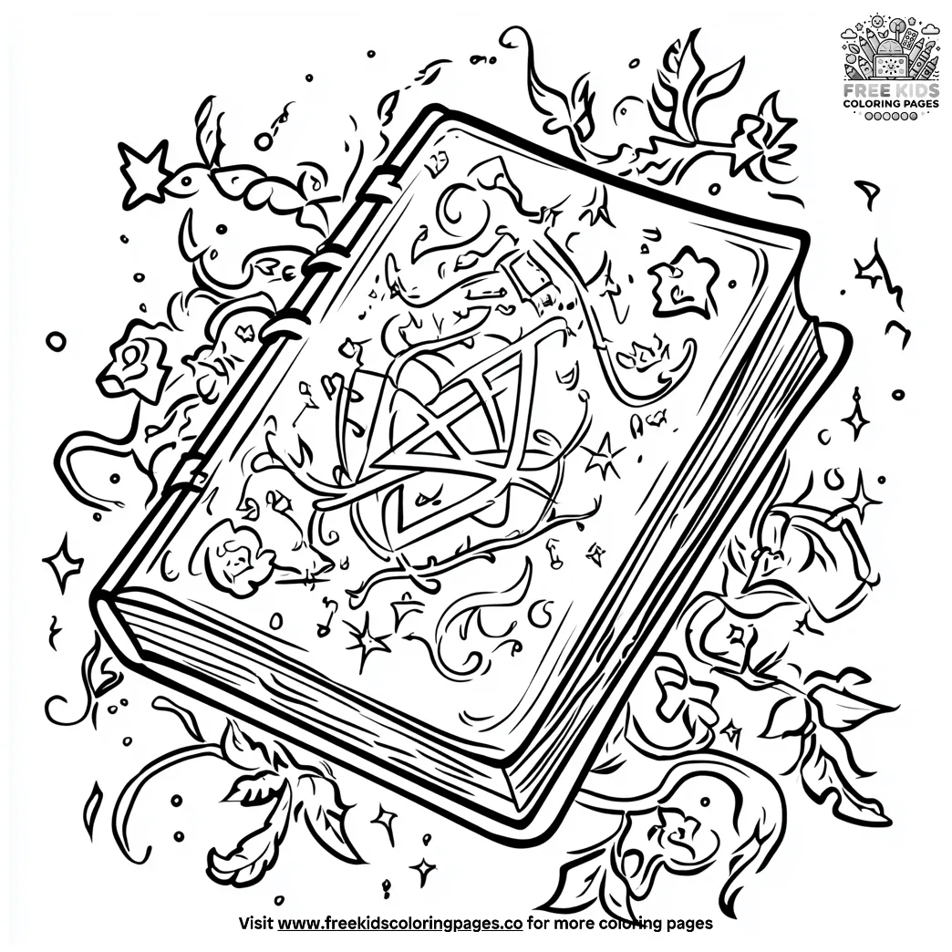 Wizard's spellbook coloring pages