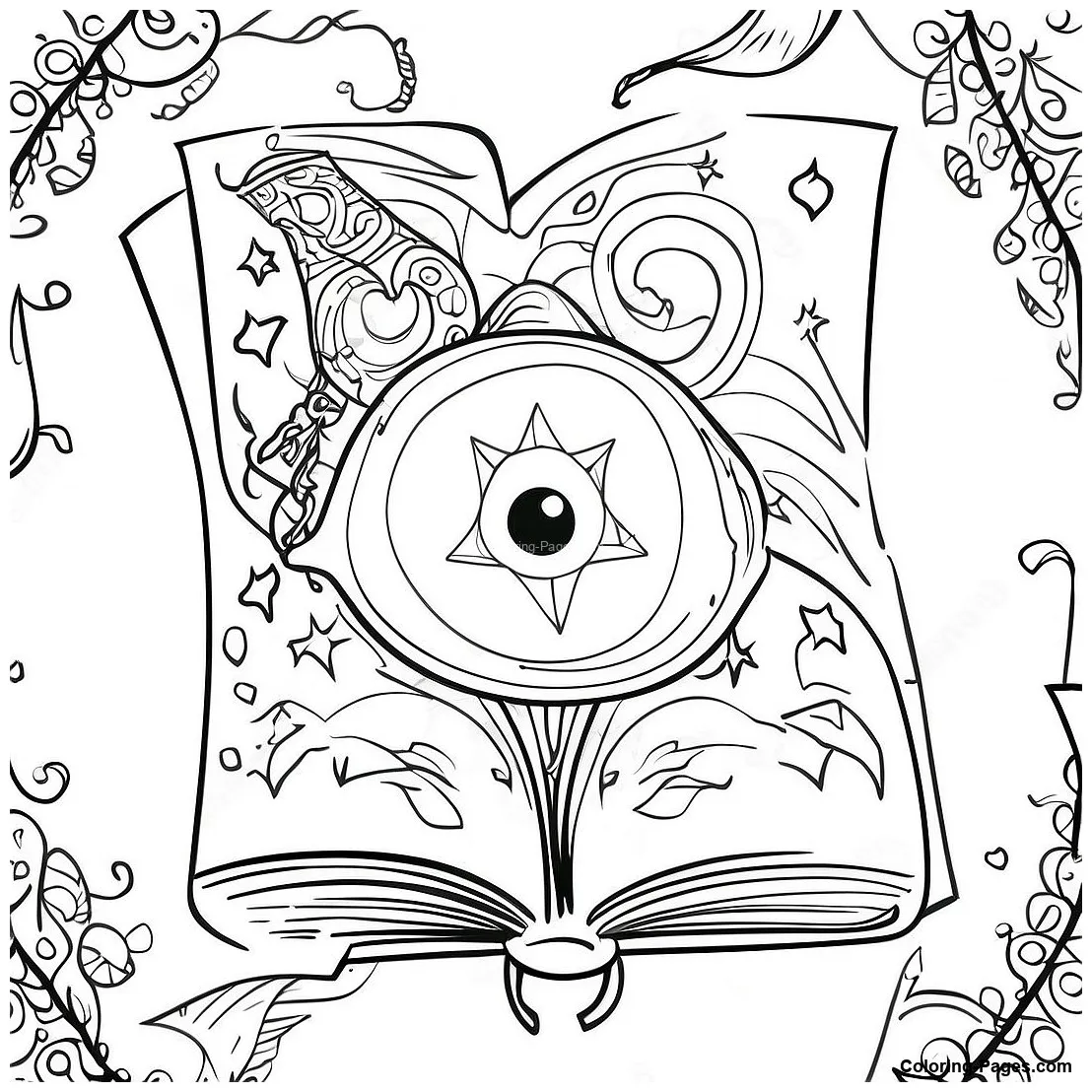 Hocus pocus spellbook coloring page coloring-pages