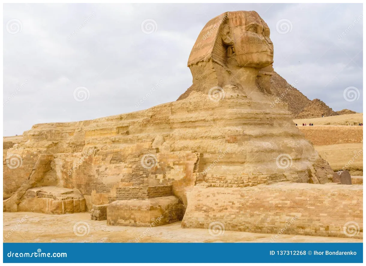 The great sphinx in giza plateau. cairo, egypt of printable coloring page