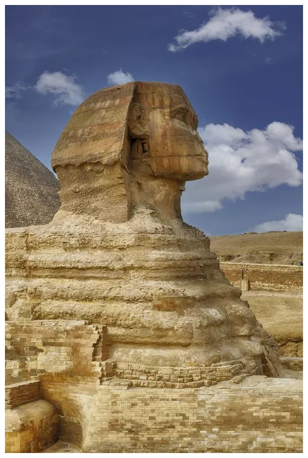 Side of sphinx stock . of backdrop, blue, cloudy 21744597