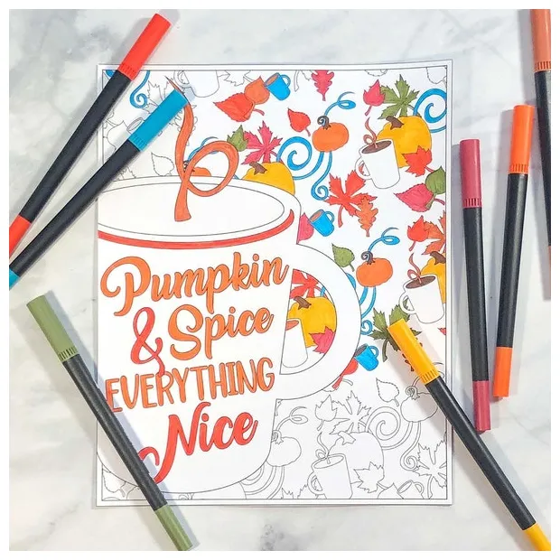 Spice coloring page etsy