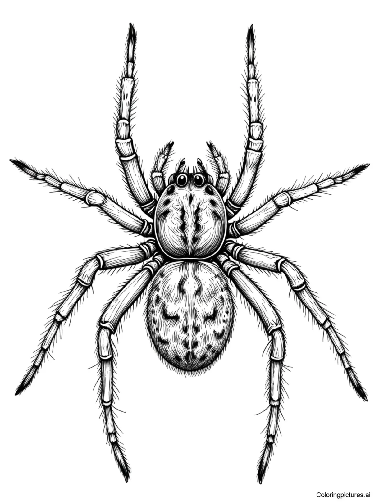 Spider free printable coloring page