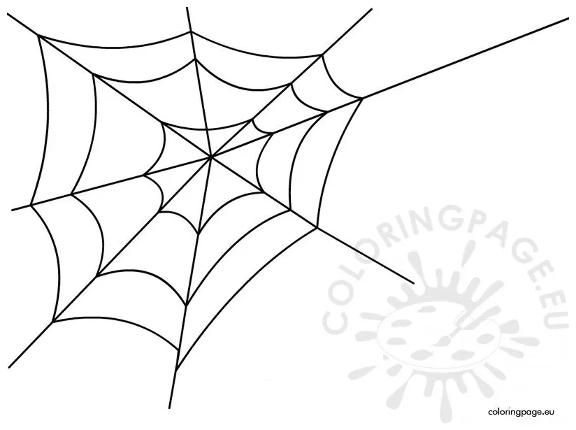 Spider web coloring page