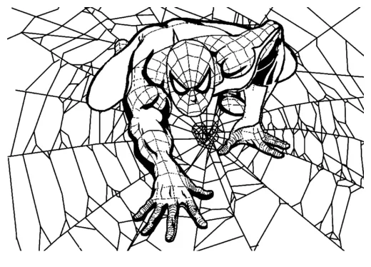 Spider web coloring page » turkau printable coloring page