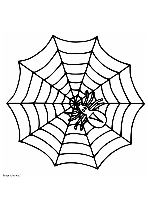 Spider with spider web coloring page