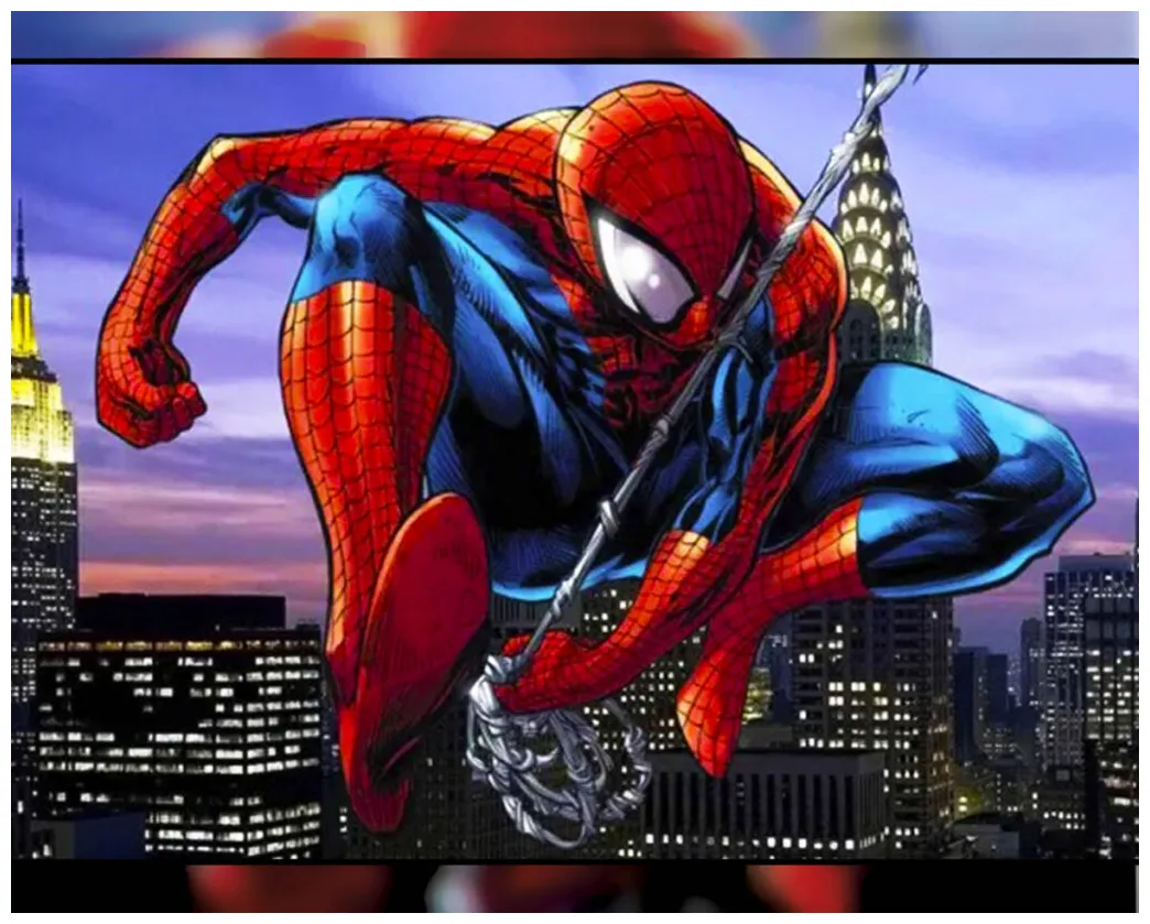 Pinta x numeros spiderman city printable coloring page