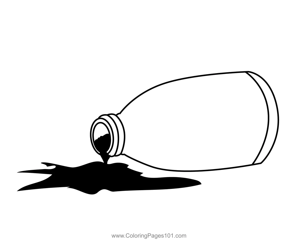 Spilled Nail Polish Coloring Page for Kids - Free Nail Polish Printable