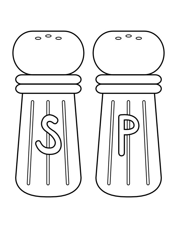 Printable Salt and Pepper Coloring Page