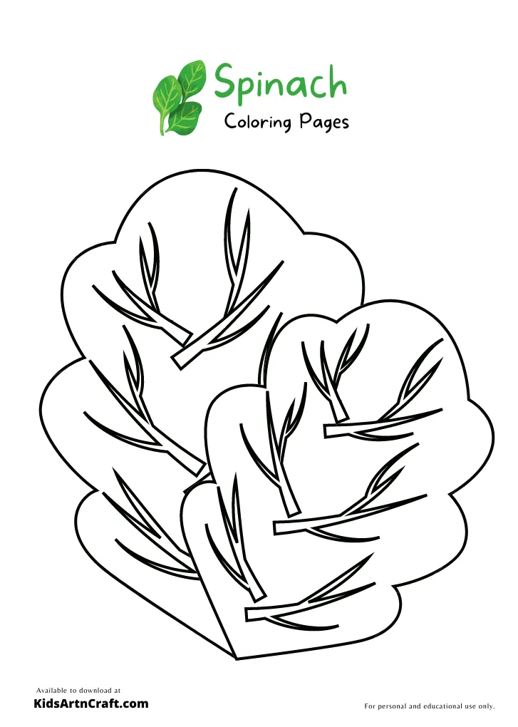 Spinach Coloring Pages For Kids – Free Printables - Kids Art & Craft