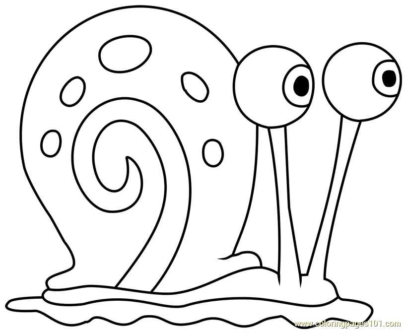 Gary the snail coloring page for kids free spongebob squarepants