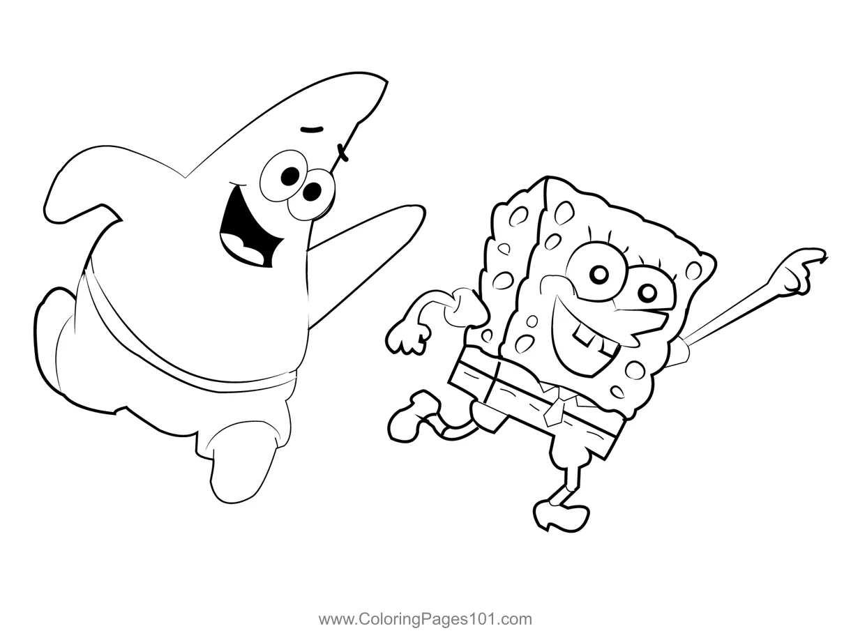 Sponge bob coloring page for kids free spongebob squarepants
