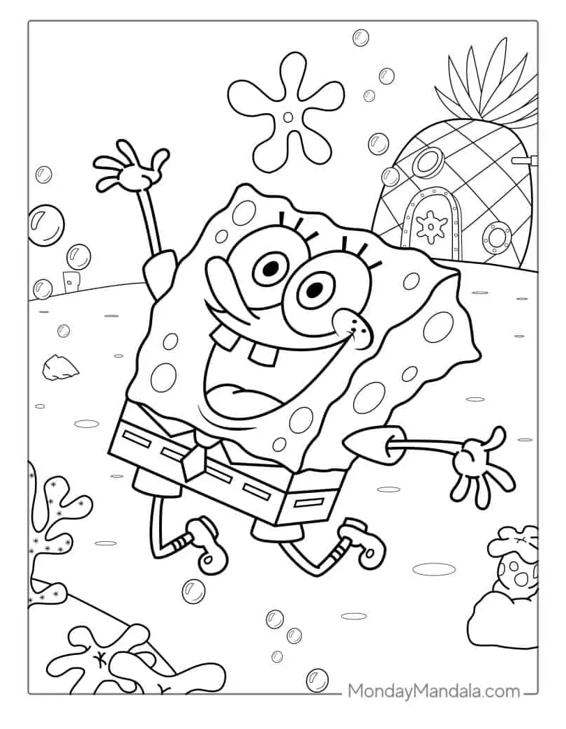 Spongebob squarepants coloring pages free printable