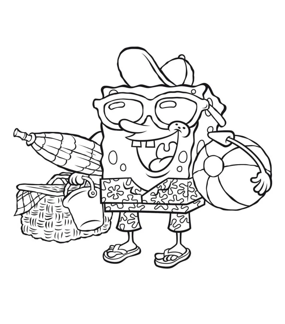 Spongebob pineapple house coloring page