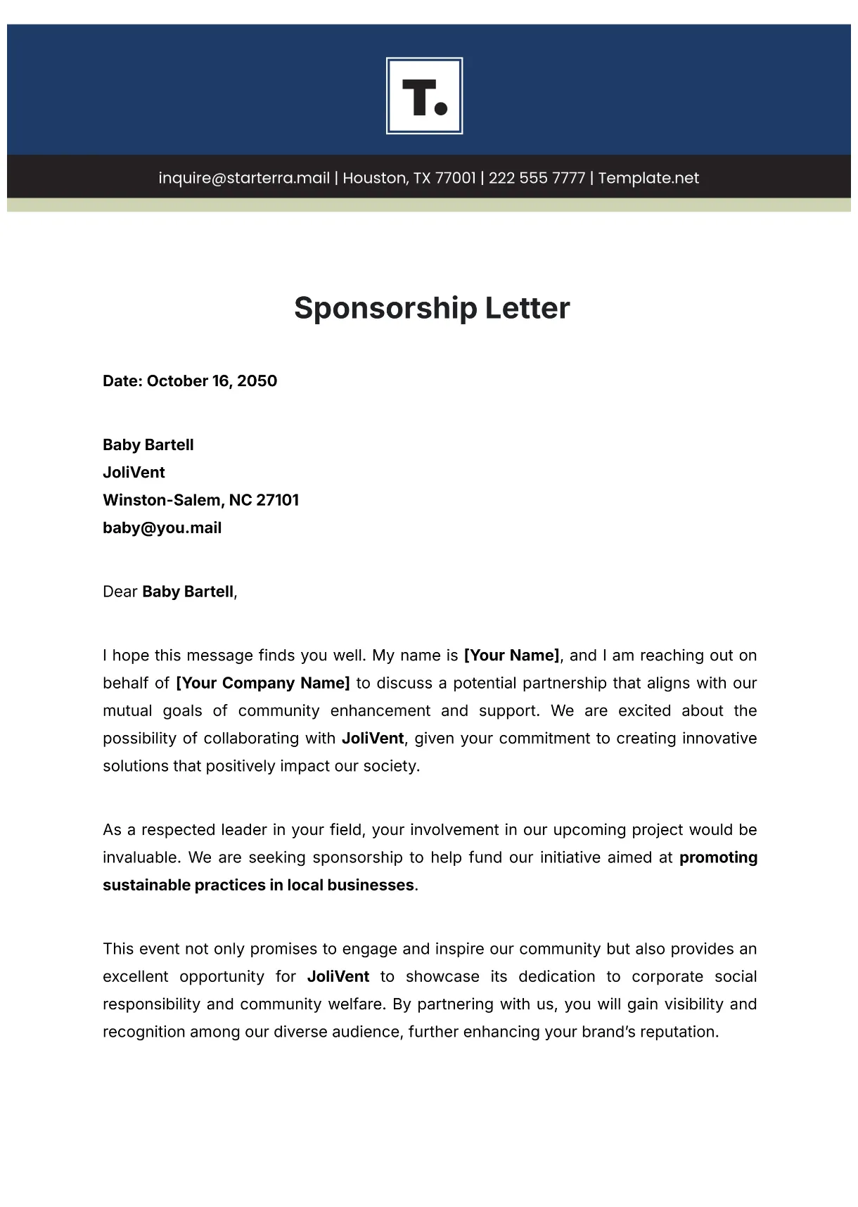 Sponsorship proposal letter template sponsorship proposal template