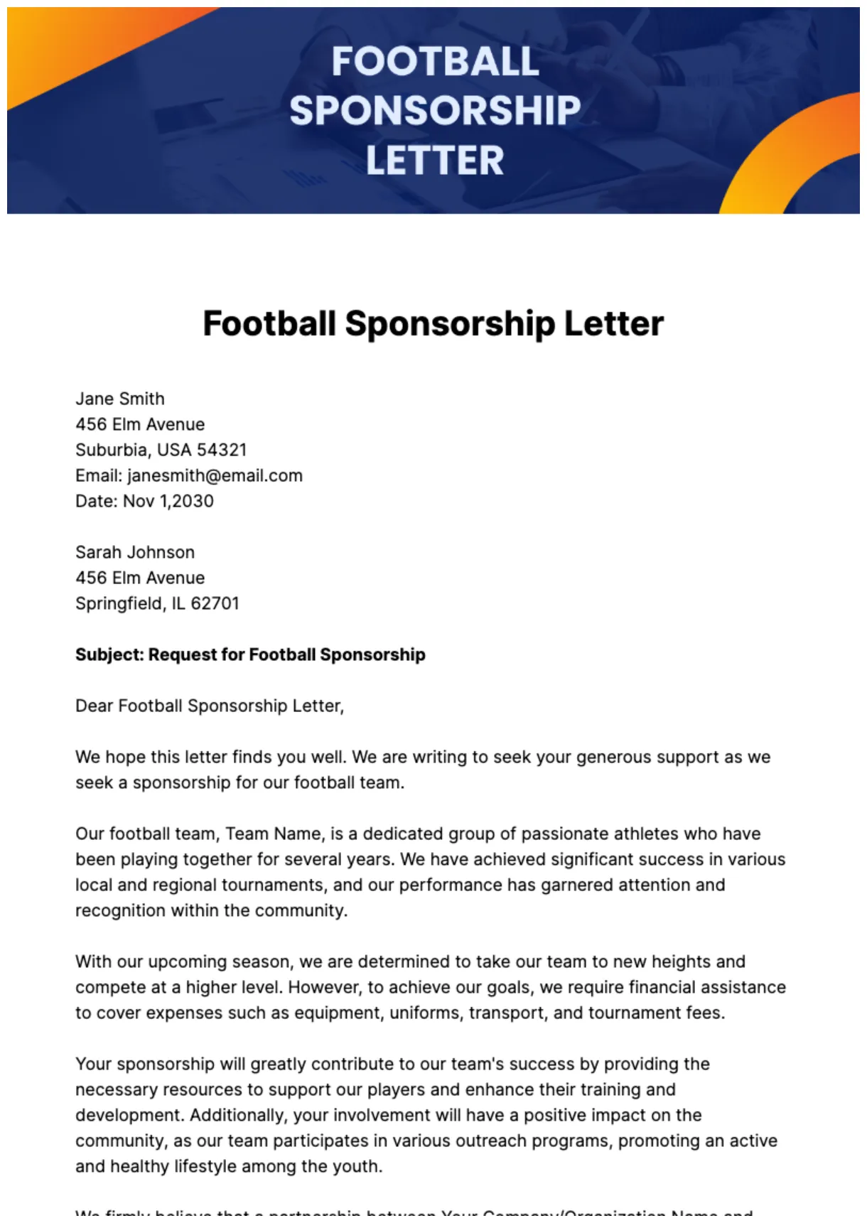 Football template infoupdate