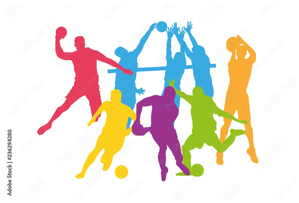 Silhouettes-sports collectifs stock vector adobe stock